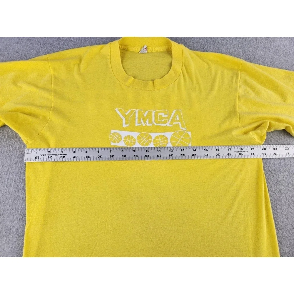 Vintage YMCA Basketball Shirt Single‎ Stitch Coach Tee Screen Stars XL Medium